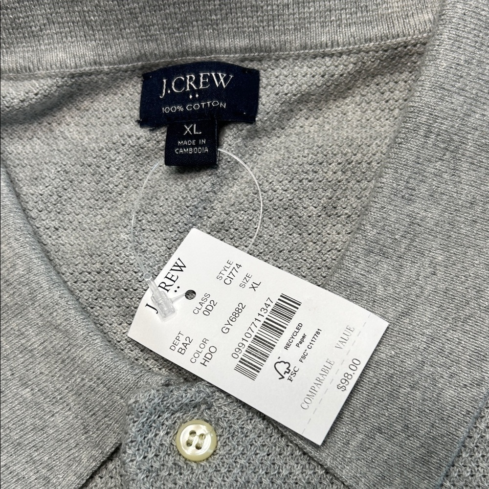 J. Crew Heather Gray Polo Shirt - Picture 2 of 5